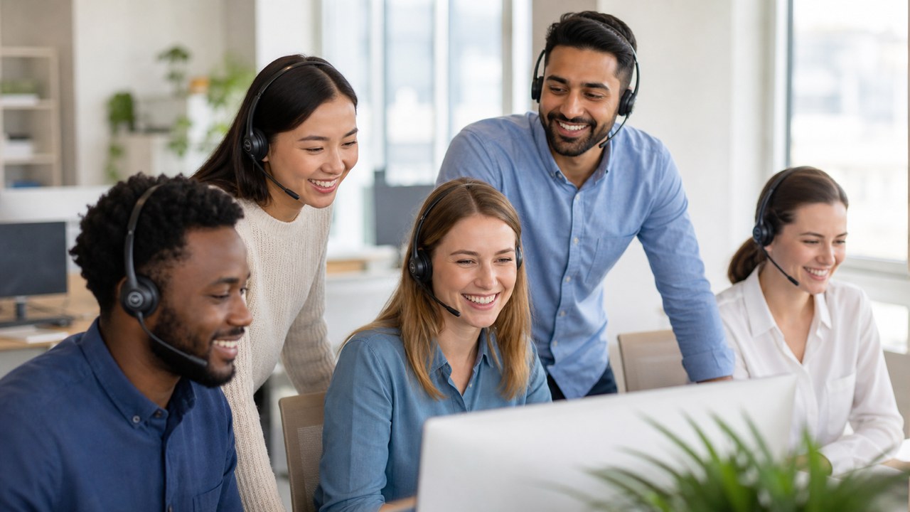 Équipe éditoriale au travail dans un espace lumineux